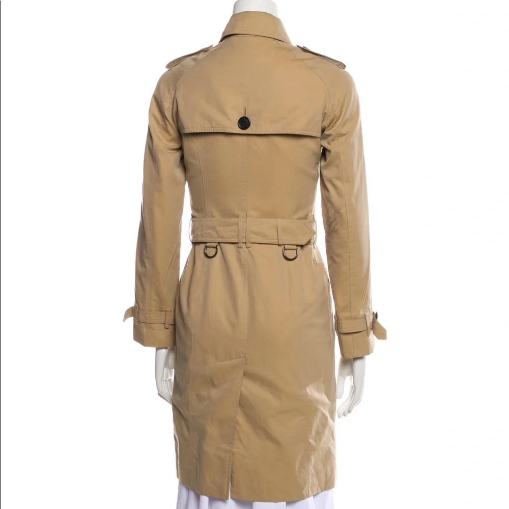 Burberry cotton gabardine long trench coat US 0 - Picture 2 of 15